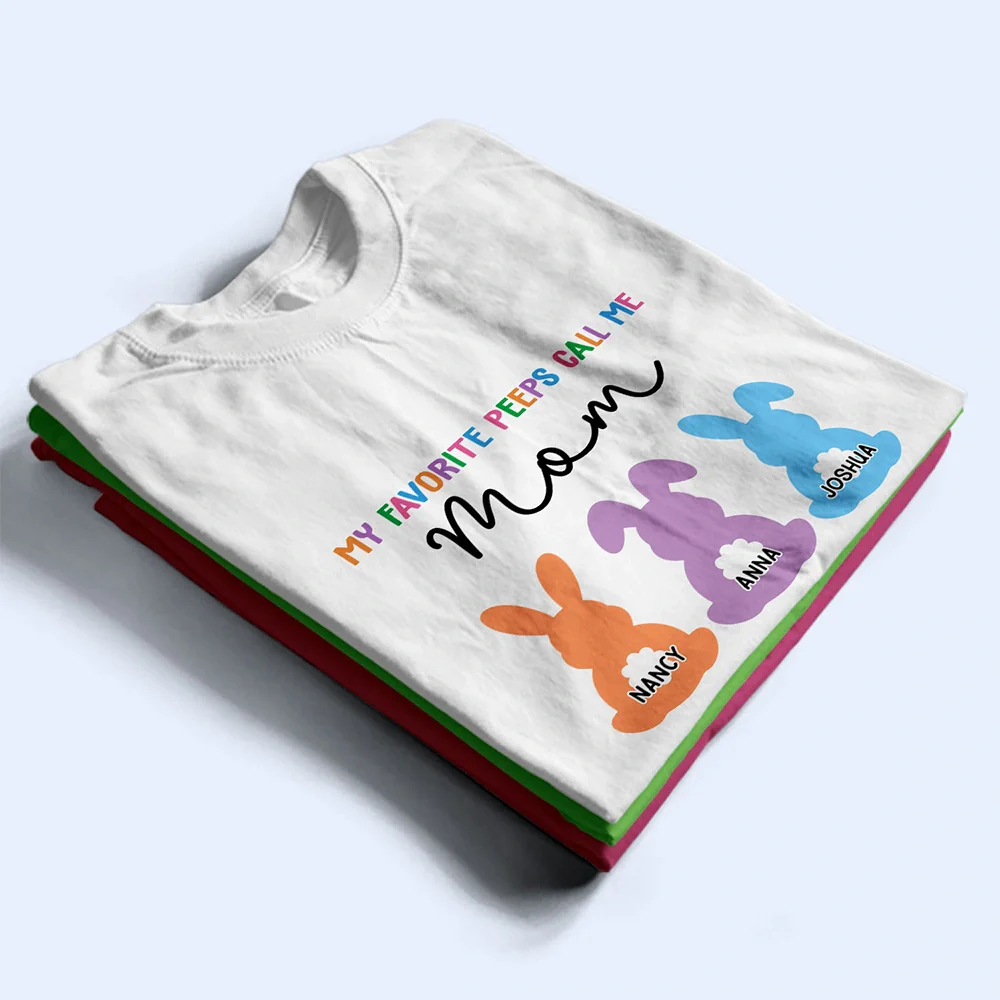My Favorite Peeps Call Me Grandma Bunny - Personalized T Shirt - Image 2