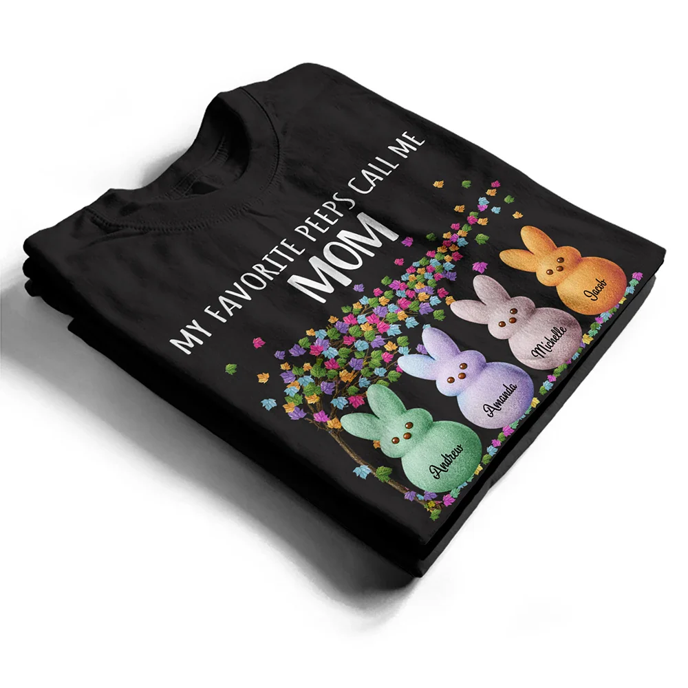 My Favorite Peeps Call Me Grandma Mom - Personalized T Shirt - Image 2