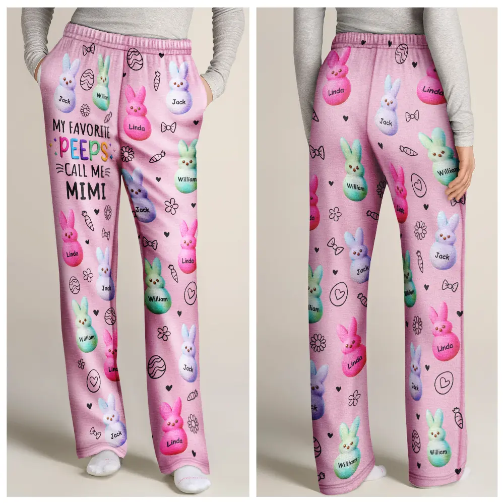 My Favorite Peeps Call Me Grandma - Personalized Pajama Pants - Image 2
