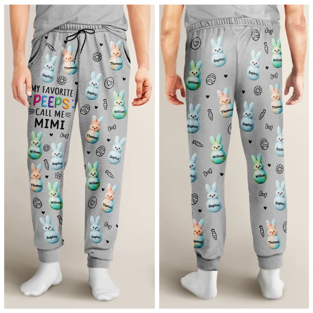 My Favorite Peeps Call Me Grandma - Personalized Pajama Pants - Image 3
