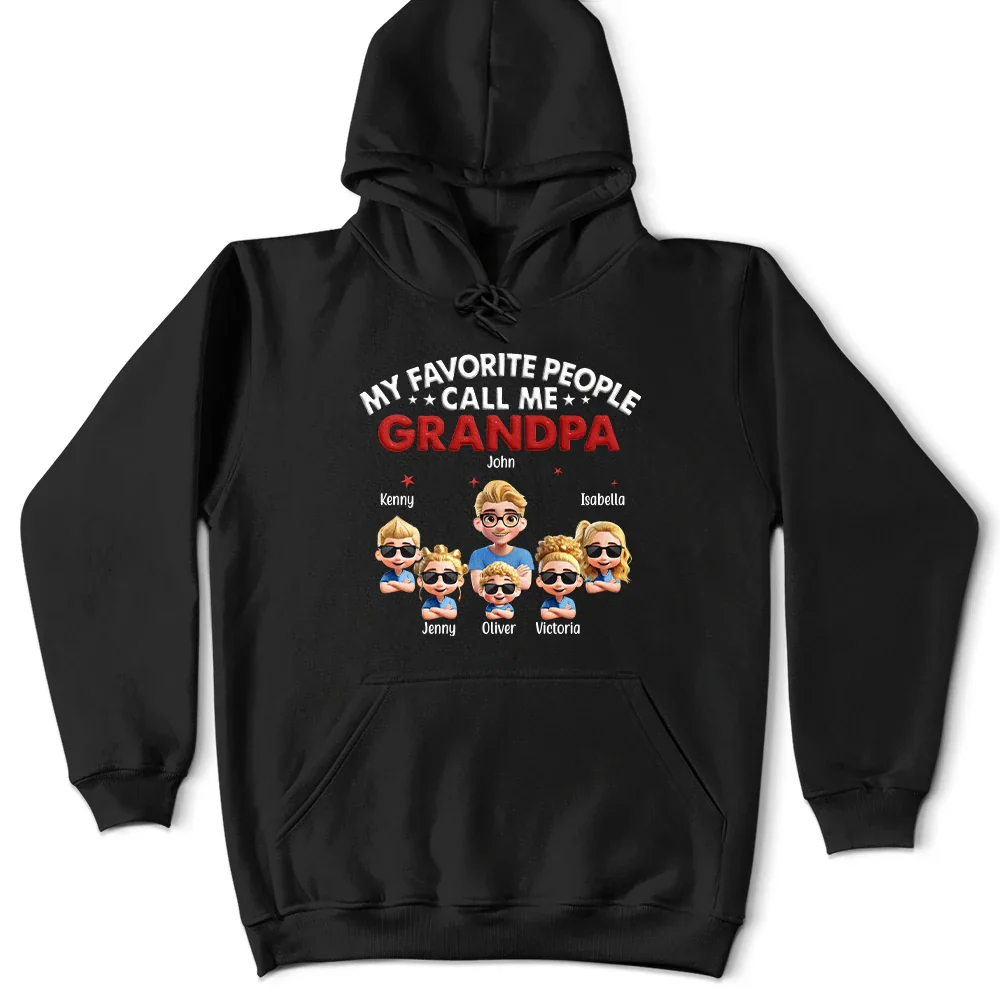 My Favorite People Call Me Dad Grandpa 3D Effect - Personalized T Shirt - Image 5