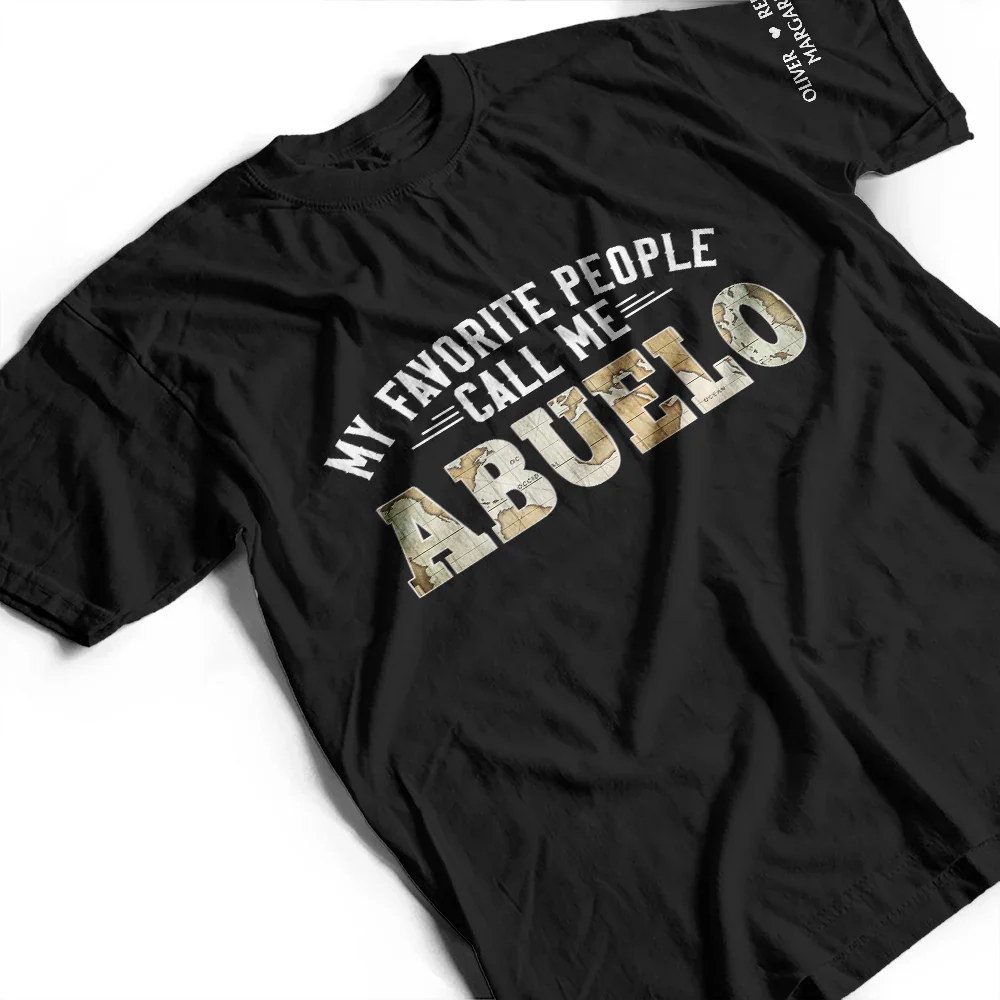 My Favorite People Call Me Daddy With Names On Sleeves - Personalized T Shirt - Image 5