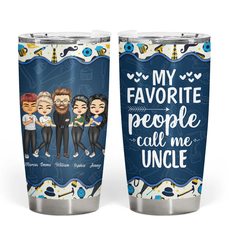 My Favorite People Call Me Grandpa Dad Gift - Personalized Custom Tumbler - Image 3