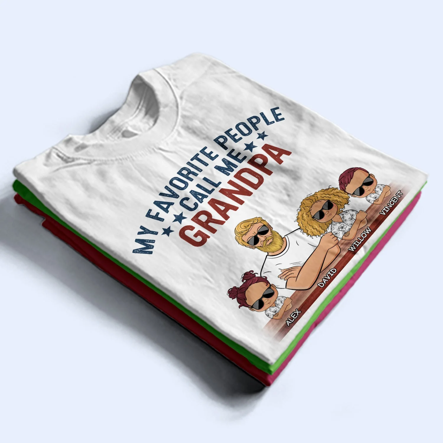 My Favorite People Call Me Papa - Birthday, Loving Gift For Dad, Father, Grandpa, Grandfather, Grandparents, Family - Personalized Custom T Shirt - Image 2