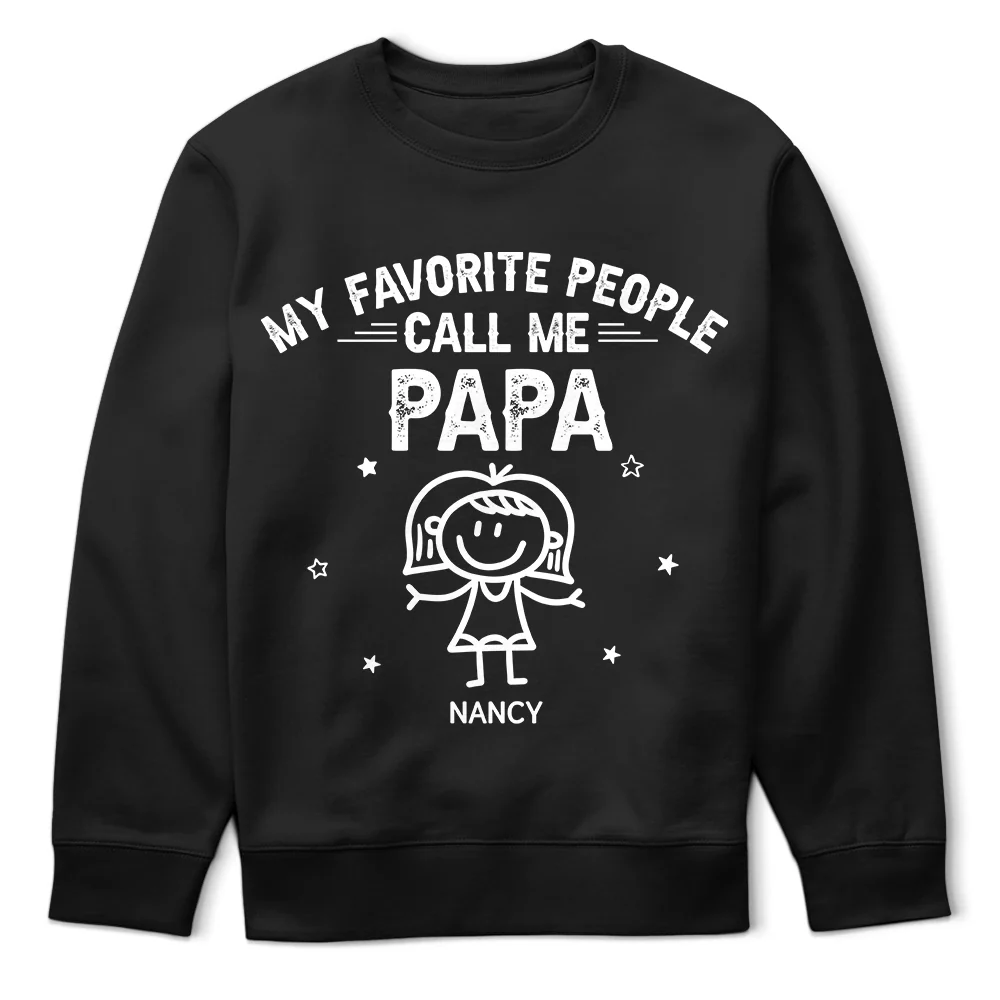 My Favorite People Call Me Papa Kid Stick Figures - Personalized T Shirt - Image 6