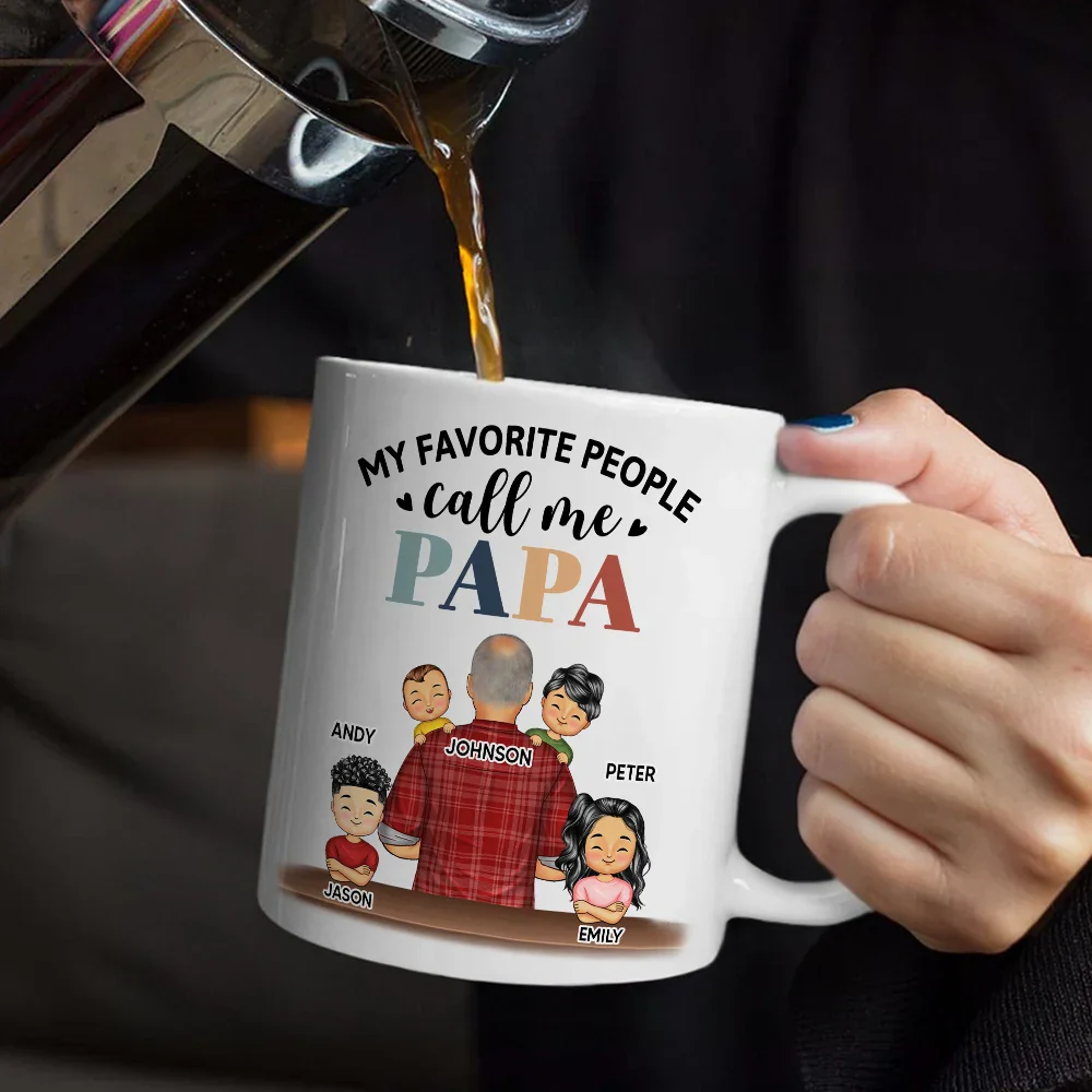 My Favorite People Call Me Papa - Personalized Mug - Image 5