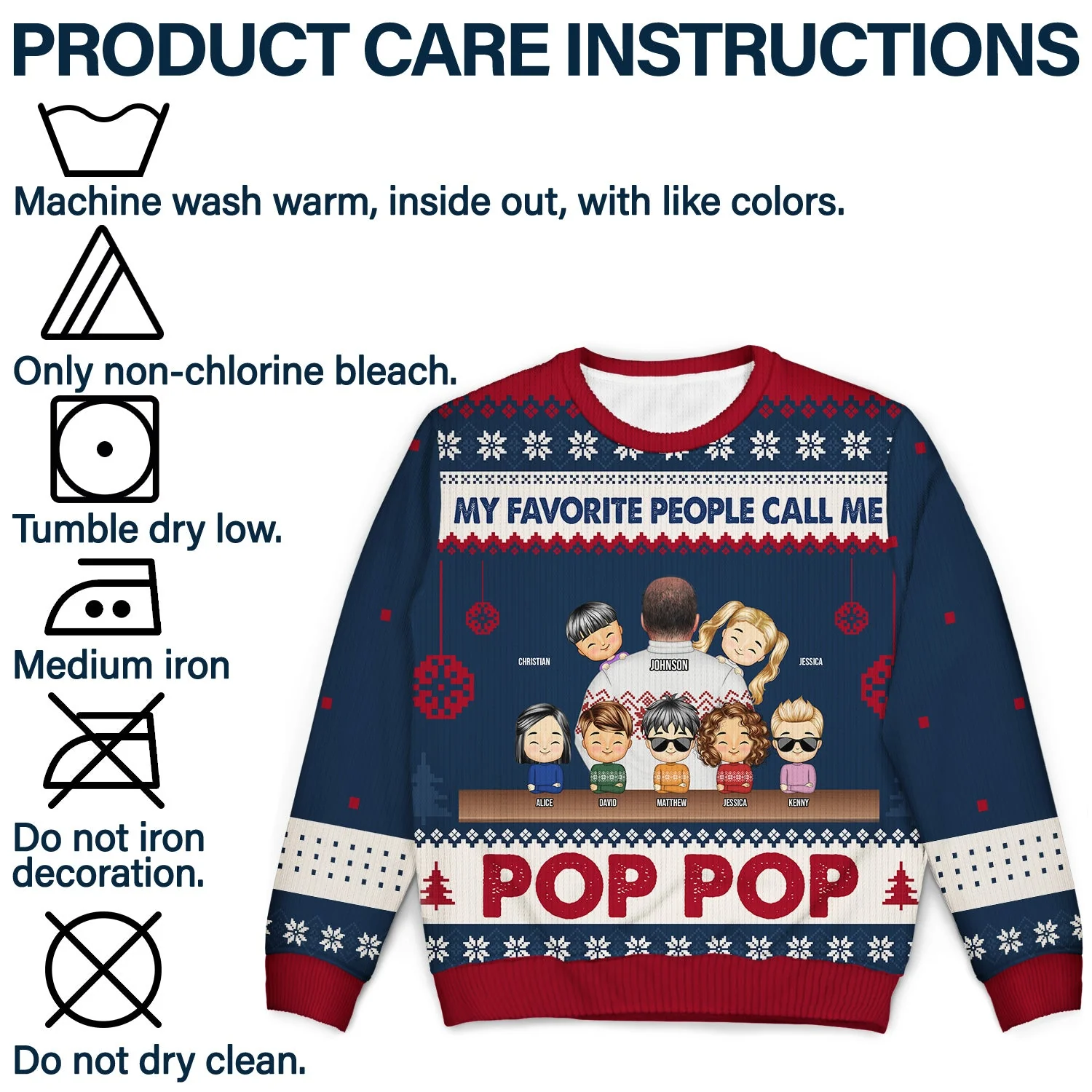 My Favorite People Called Me - Christmas Gift For Dad, Grandpa, Uncle - Personalized Unisex Ugly Sweater - Image 7