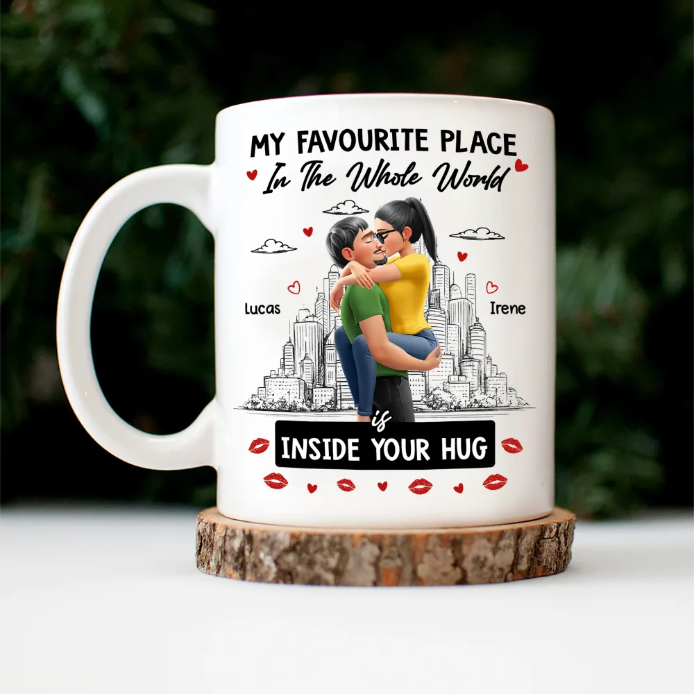 My Favorite Place Is Inside Your Hug - Personalized Mug - Image 4
