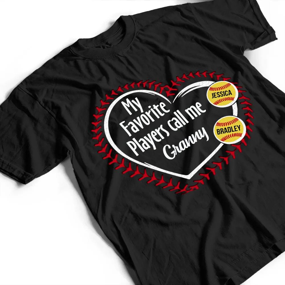 My Favorite Players Call Me Grandma Mom - Personalized T Shirt - Image 3