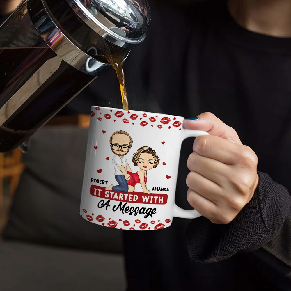 My Favorite Thing To Do Is You Romantic Couple - Personalized White Edge-to-Edge Mug - Image 4