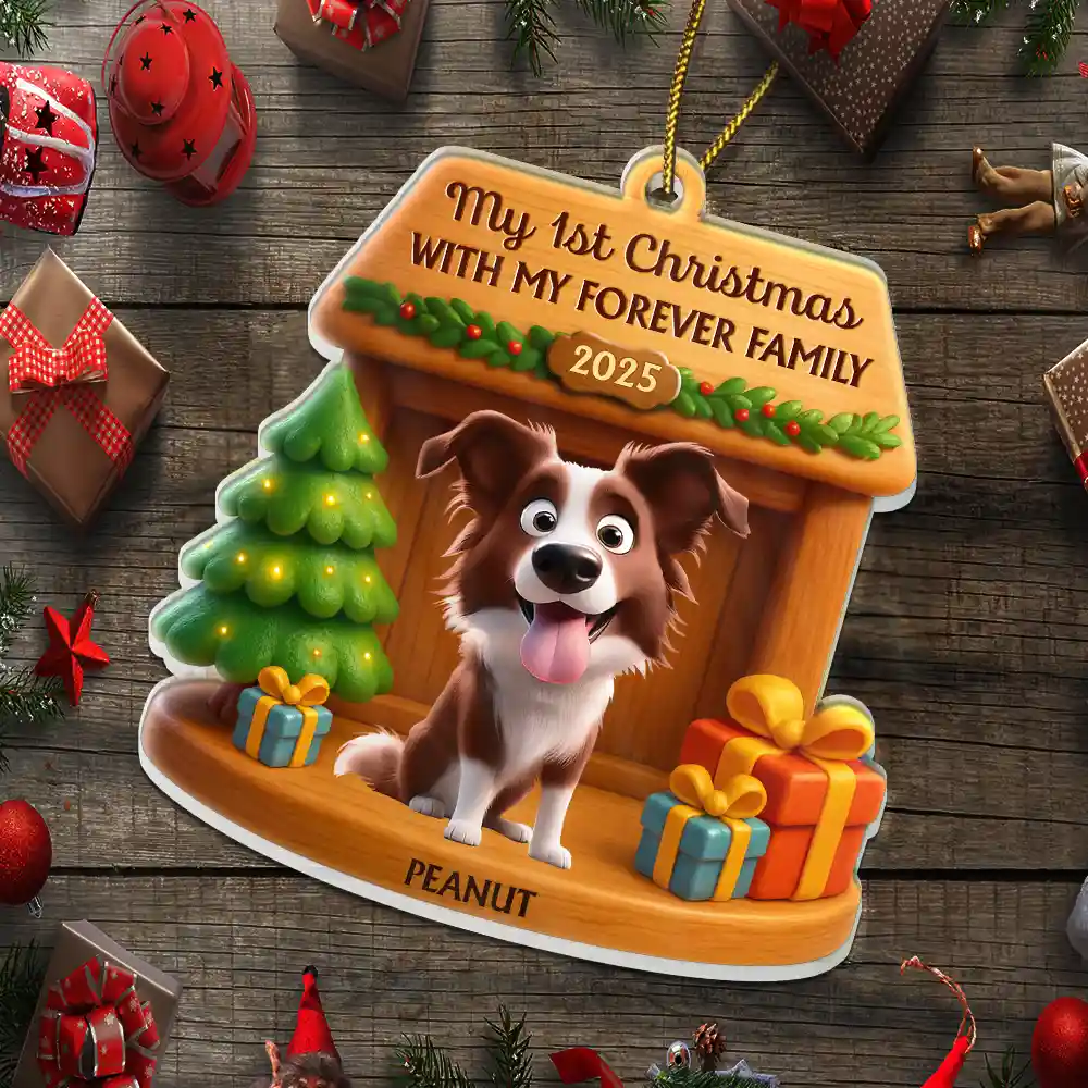 My First Christmas With My Forever Family - Personalized Custom Shaped Acrylic Ornament - Image 5