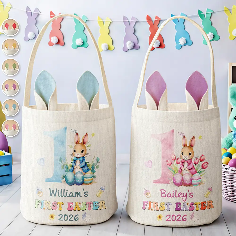 My First Easter - Personalized Bunny Ears Bucket Bag - Image 3