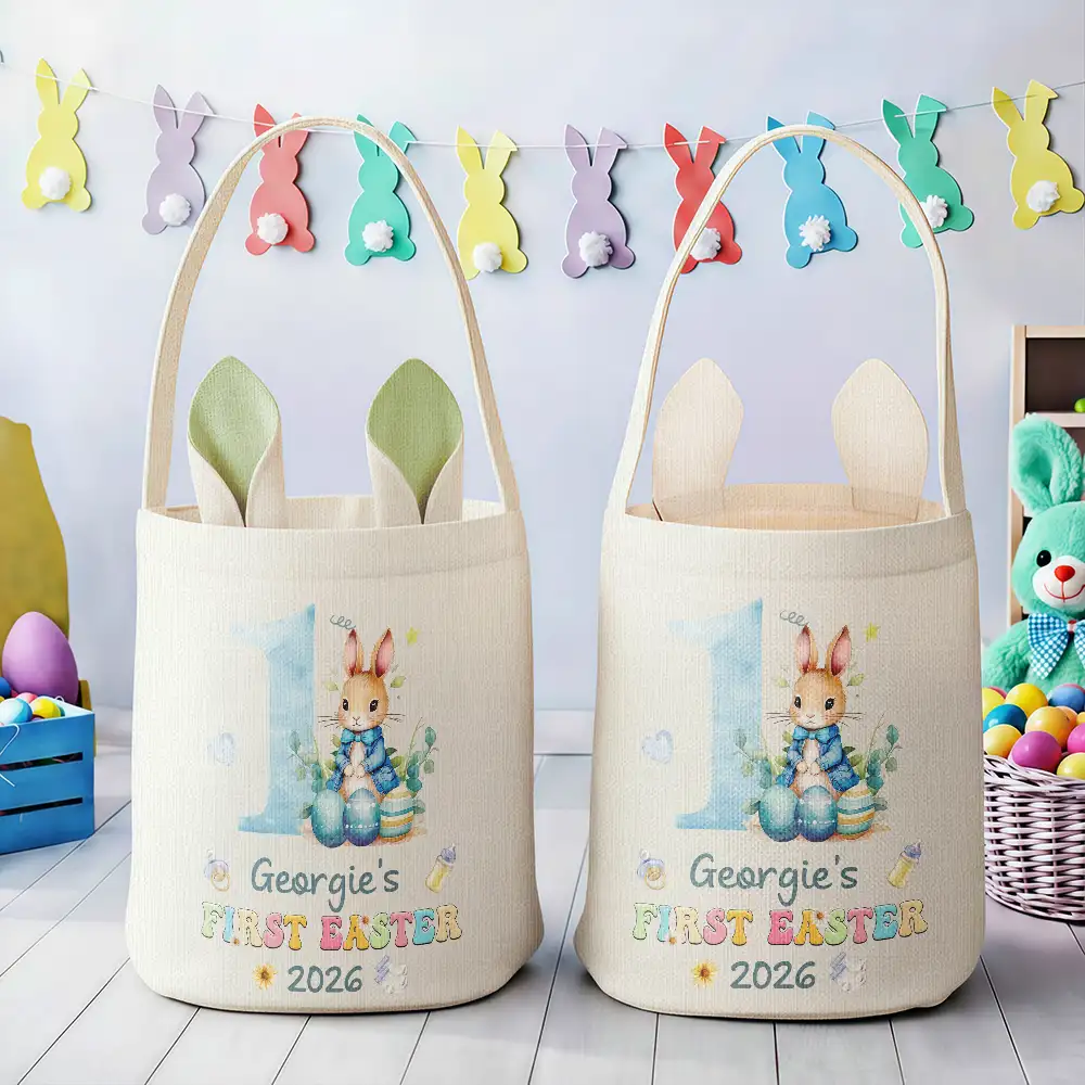 My First Easter - Personalized Bunny Ears Bucket Bag - Image 4