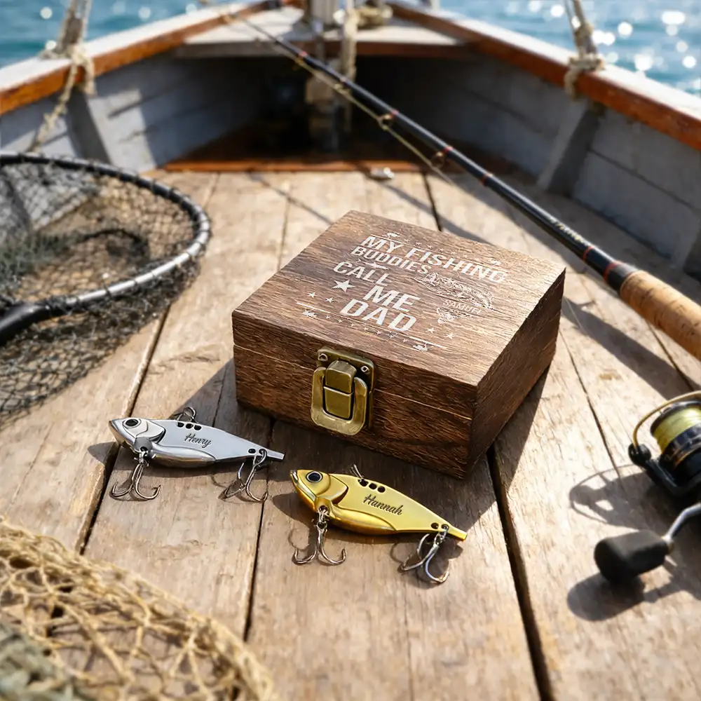 My Fishing Buddies Call Me Dad - Personalized Metal Fish Lure Set - Image 6