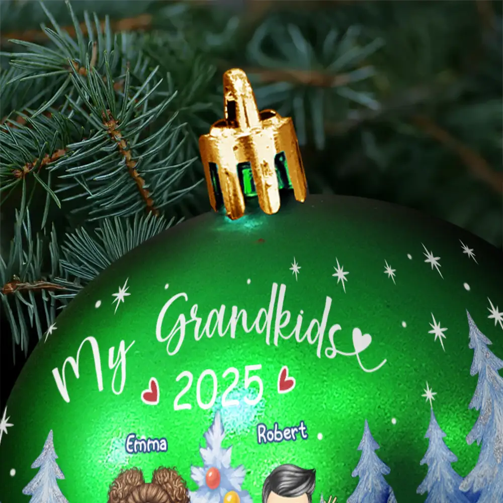 My Grandkids Of Grandparents - Personalized Ball Ornament - Image 5