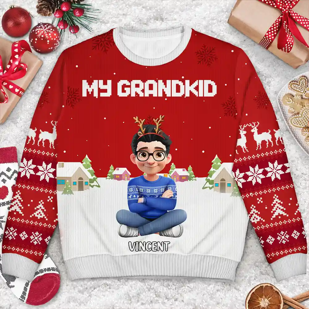 My Grandkids - Personalized Unisex Ugly Sweater - Image 4