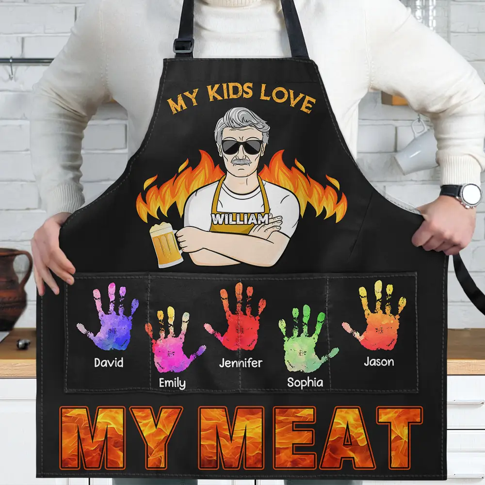 My Kids Love My Meat - Personalized Apron - Image 2