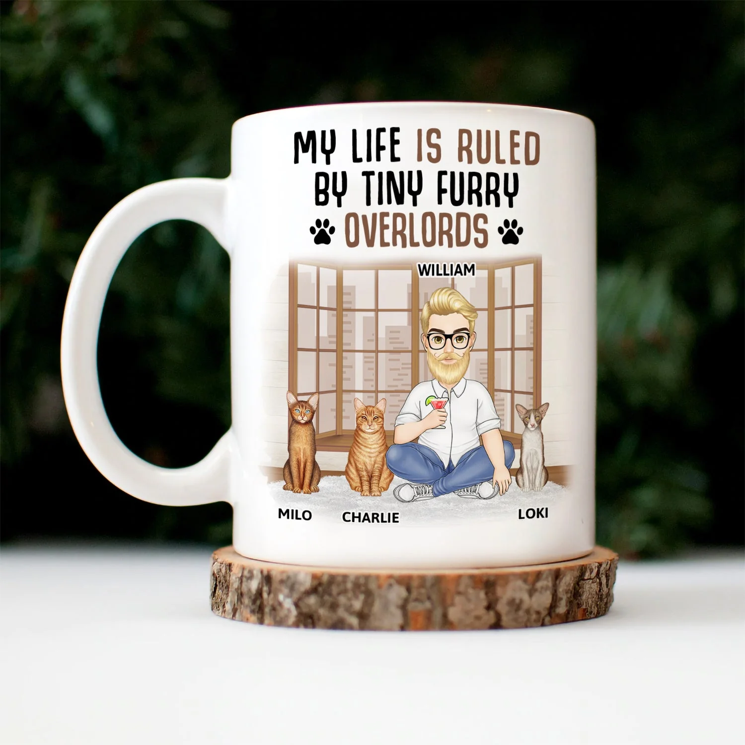 My Life Is Ruled By A Tiny Furry Overlord - Gift For Cat Lovers, Cat Mom, Cat Dad - Personalized Mug - Image 3