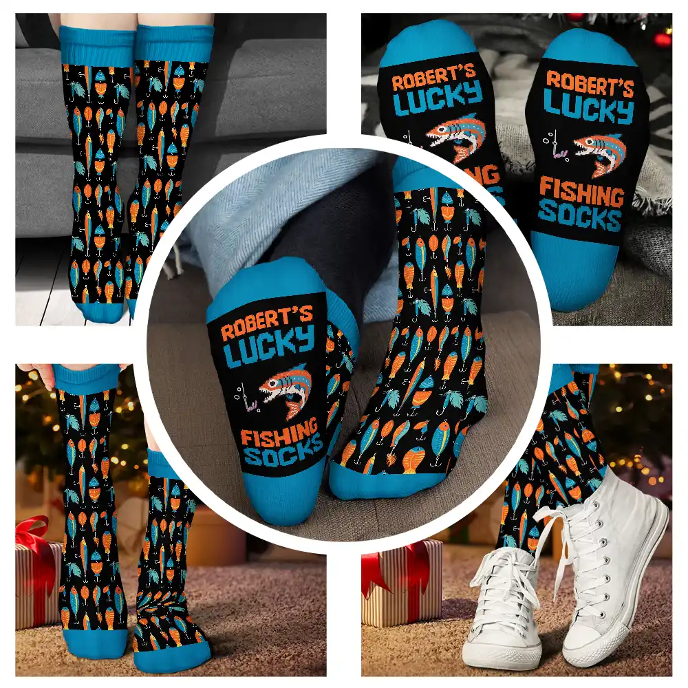 My Lucky Fishing Socks - Personalized Socks - Image 4