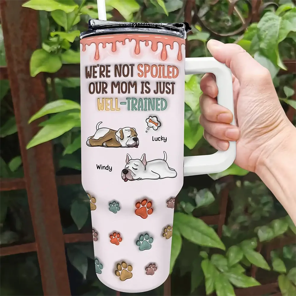 My Mom Is Just Well-Trained - 3D Inflated Effect Printed Cup, Personalized 40oz Tumbler With Straw - Image 2