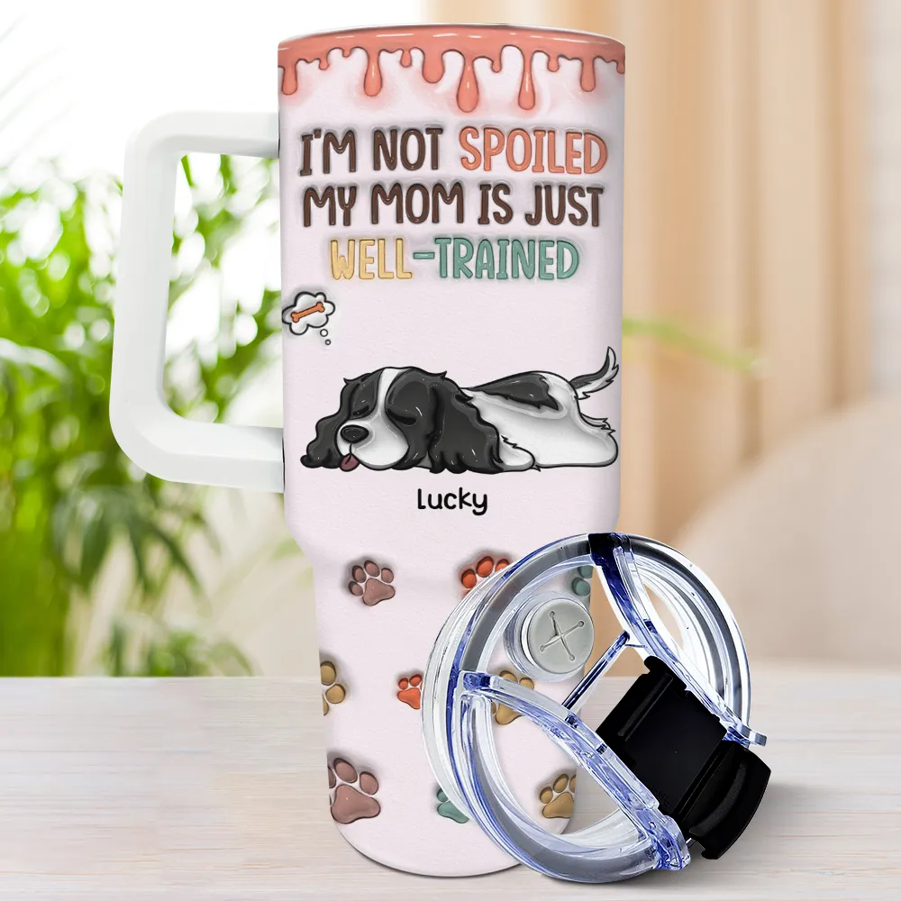 My Mom Is Just Well-Trained - 3D Inflated Effect Printed Cup, Personalized 40oz Tumbler With Straw - Image 3