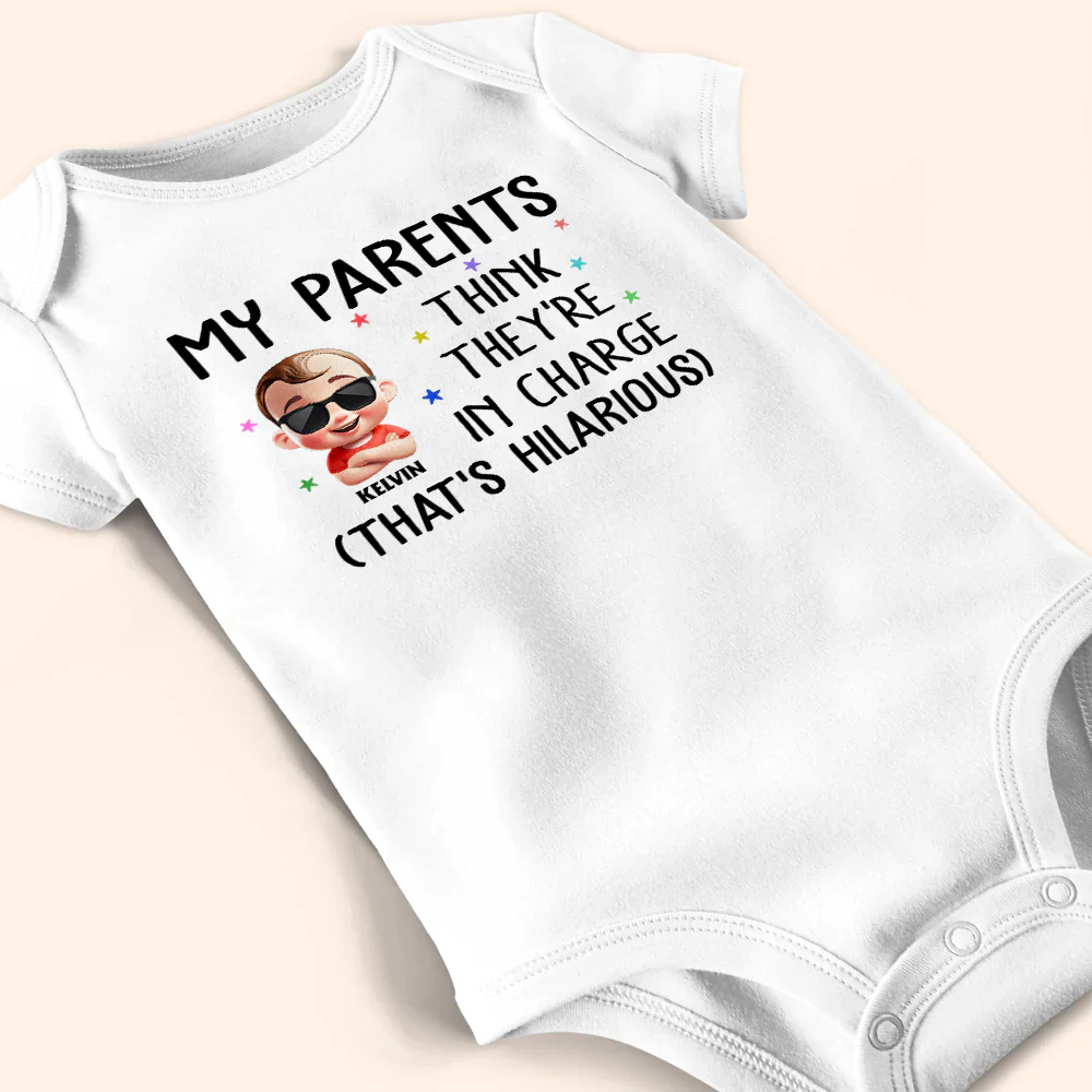My Parents Think They're In Charge - Personalized Baby Onesie - Image 4