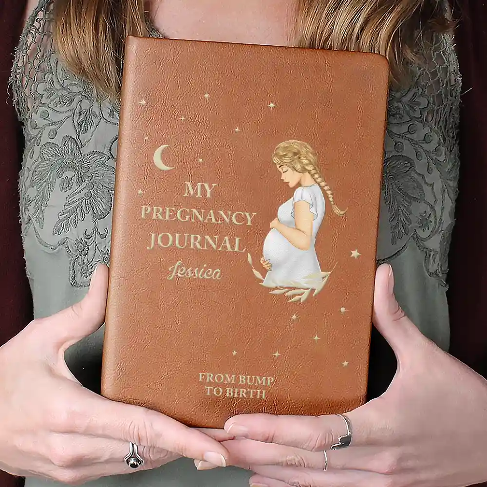 My Pregnancy Journal - Personalized Leather Journal - Image 4