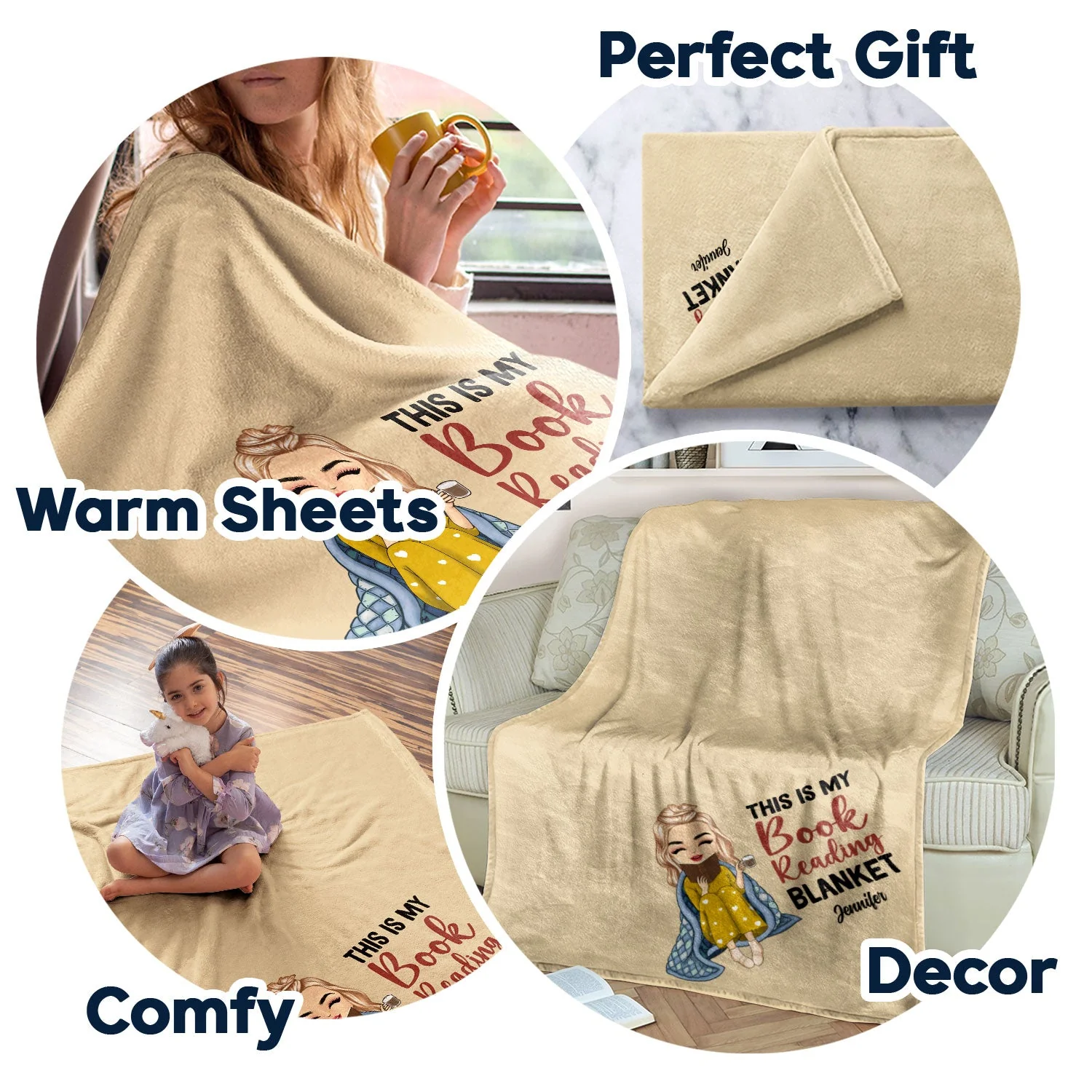 My Reading Blanket - Gift For Book Lovers - Personalized Fleece Blanket - Image 5