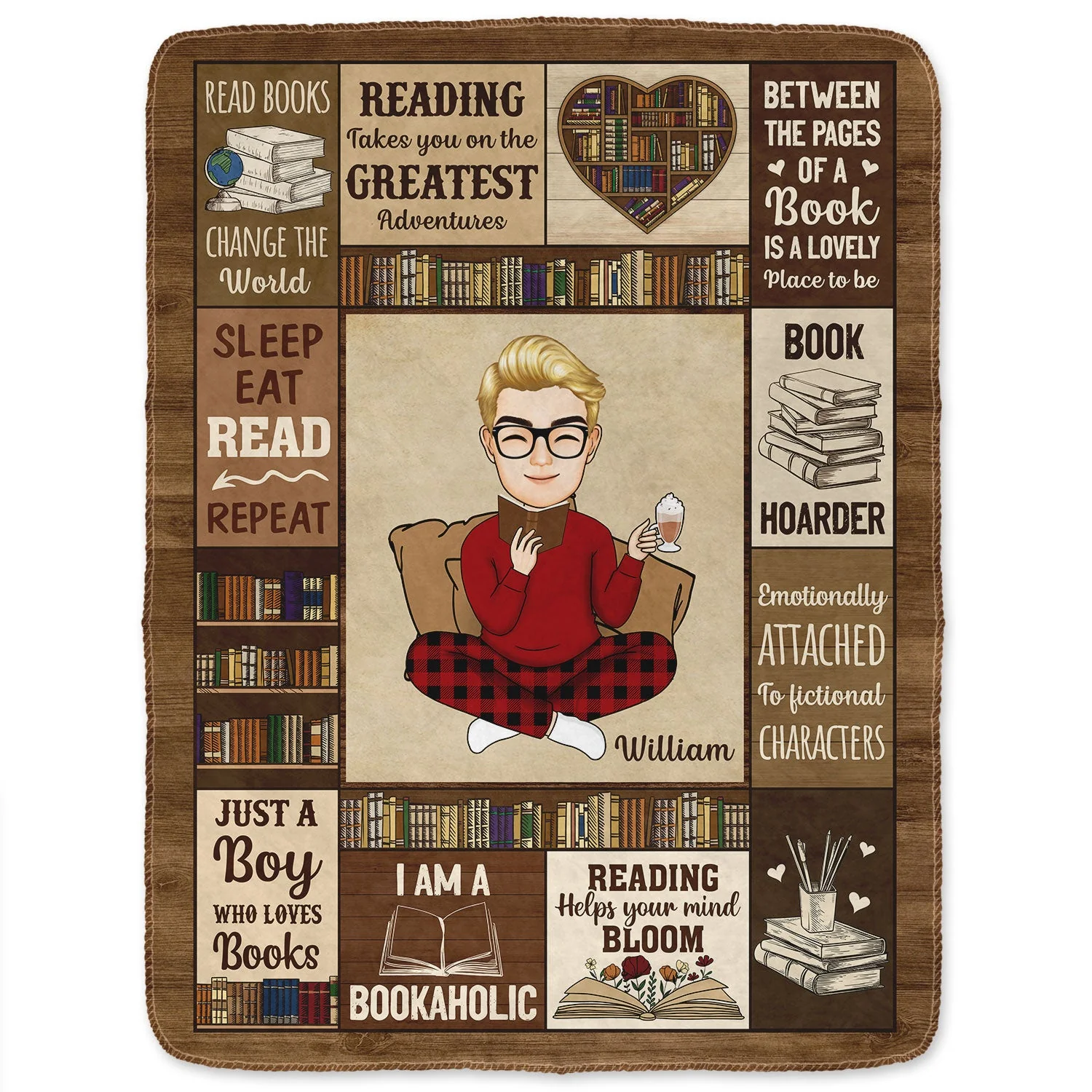 My Reading Blanket I Am A Bookaholic - Gift For Book Lovers, Gift For Kid - Personalized Fleece Blanket - Image 2