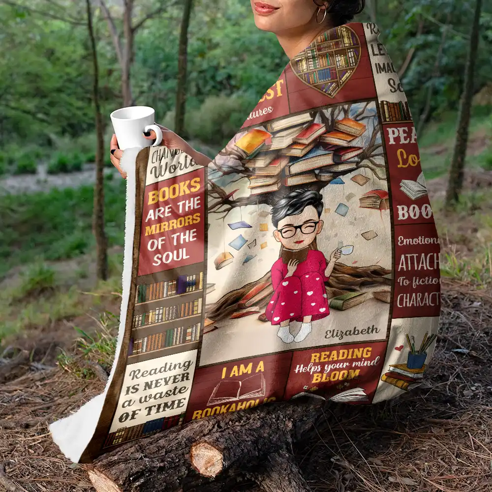 My Reading Blanket - Personalized Fleece Blanket, Sherpa Blanket - Image 5