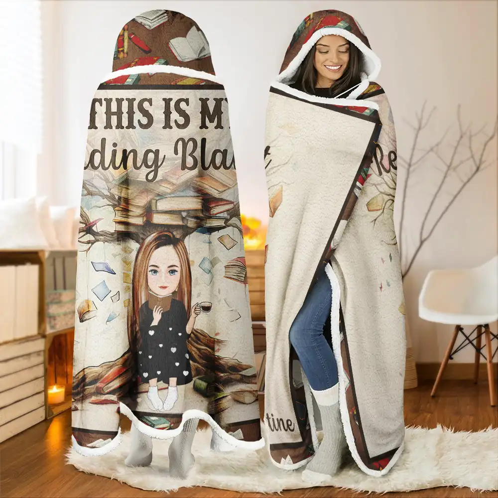 My Reading Blanket - Personalized Wearable Hooded Blanket - Image 2
