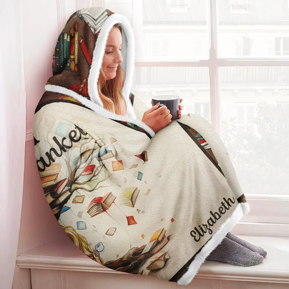 My Reading Blanket - Personalized Wearable Hooded Blanket - Image 3