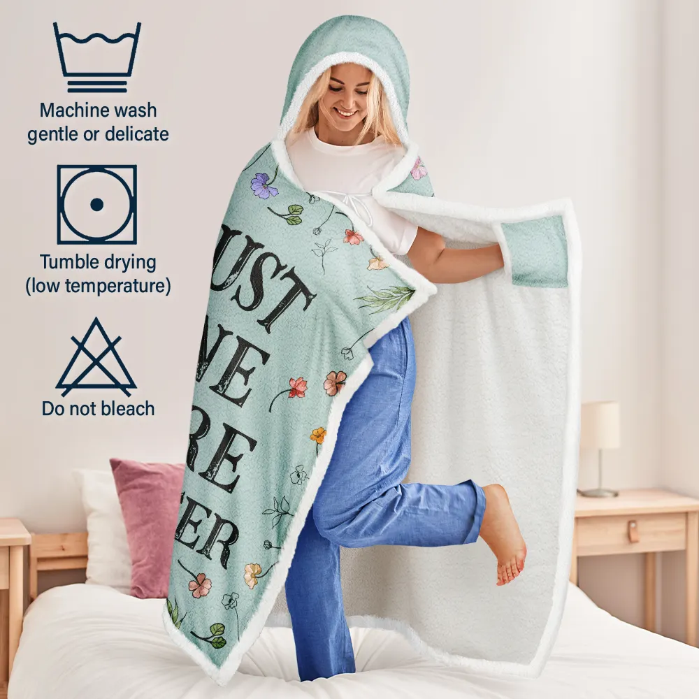 My Reading Blanket Reading Girl With Birth Month Flower - Personalized Wearable Hooded Blanket - Image 5