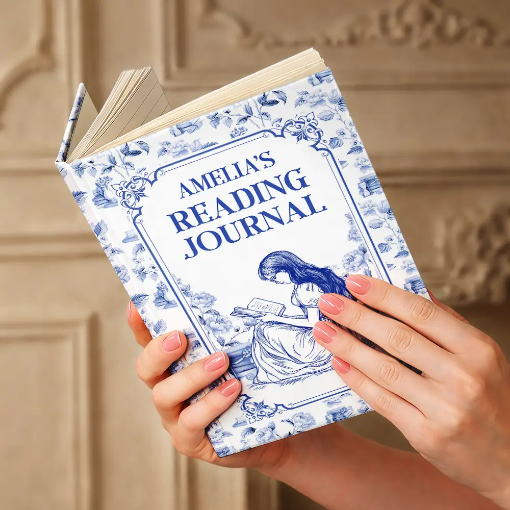 My Reading Journal Chinoiserie Toile - Personalized Hardcover Journal - Image 5