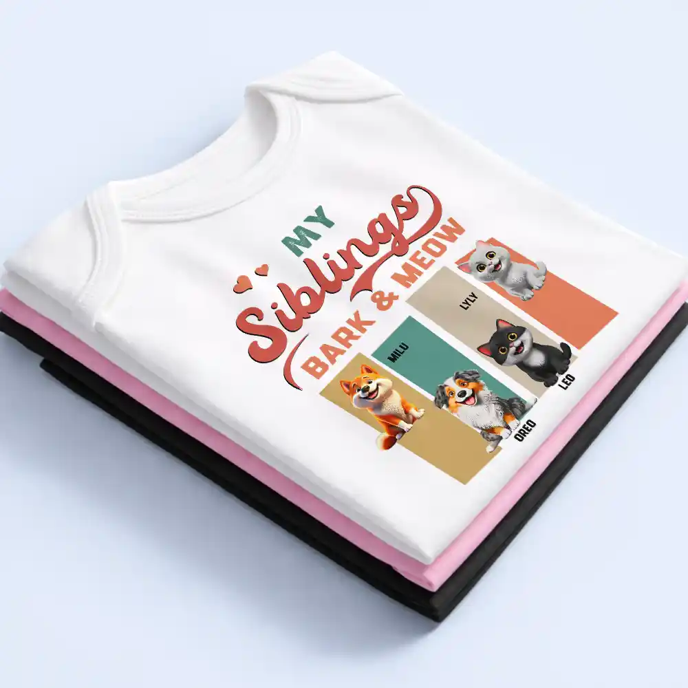 My Siblings Have Paws Dog Cat - Personalized Baby Onesie - Image 3
