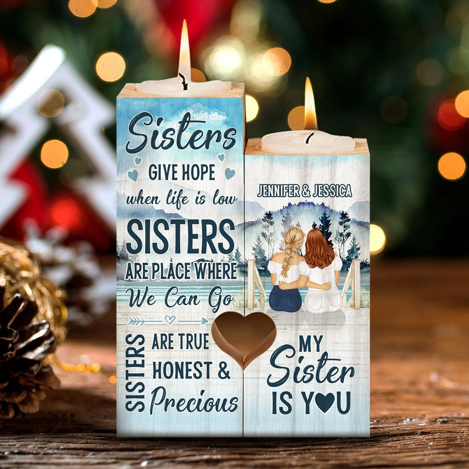 My Sister Is You - Gift For Sisters - Personalized Custom Candle Holder - Image 3