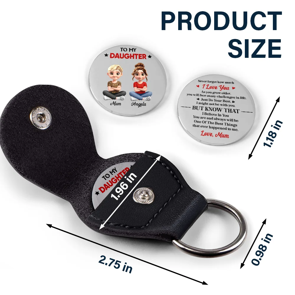 My Son Just Do Your Best - Personalized Leather Pocket Hug - Image 5