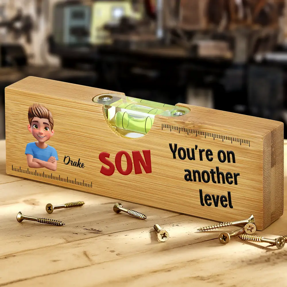 My Son You Are On Another Level - Personalized Bottle Opener Wood Level - Image 3