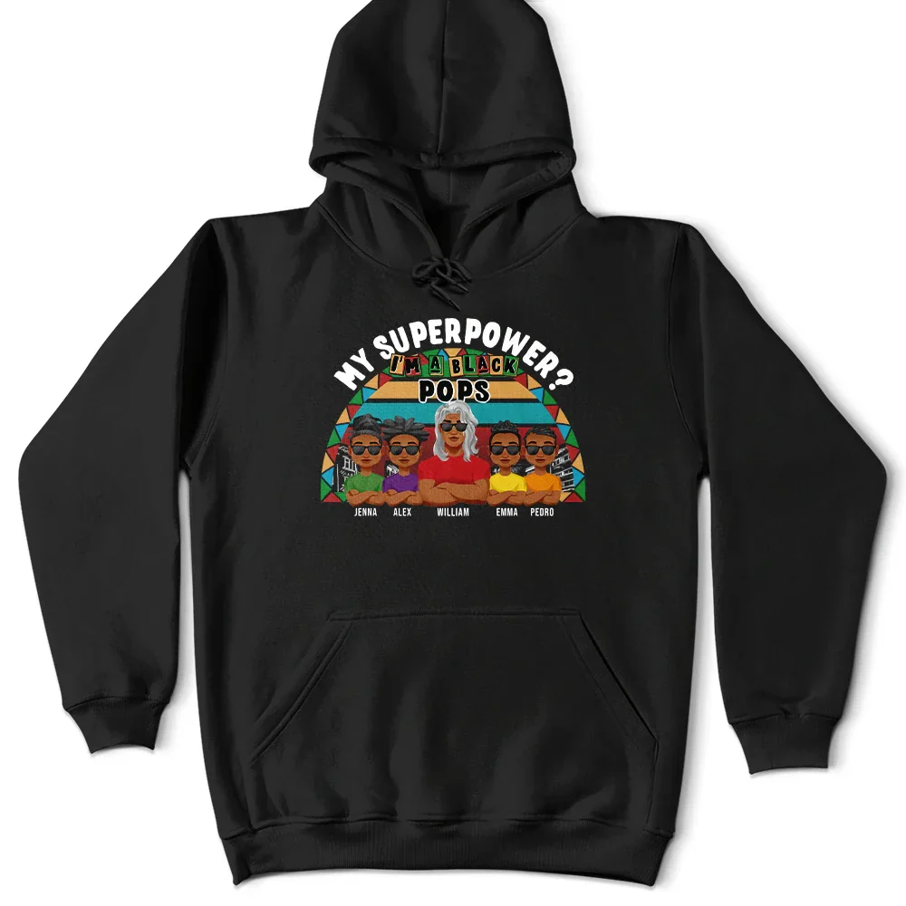 My Superpower? I'm A Black Dad! - Personalized T Shirt - Image 4
