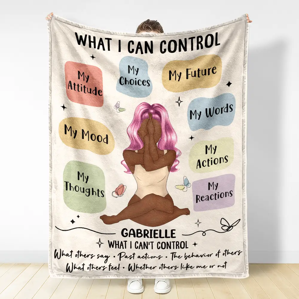 Myself Reminder What I Can Control - Personalized Fleece Blanket, Sherpa Blanket - Image 3
