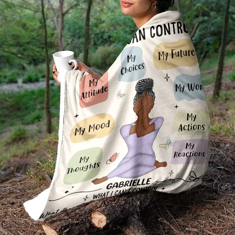 Myself Reminder What I Can Control - Personalized Fleece Blanket, Sherpa Blanket - Image 5