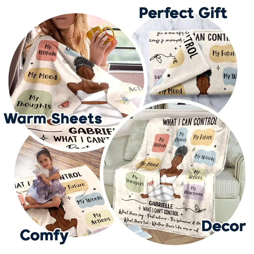 Myself Reminder What I Can Control - Personalized Fleece Blanket, Sherpa Blanket - Image 7