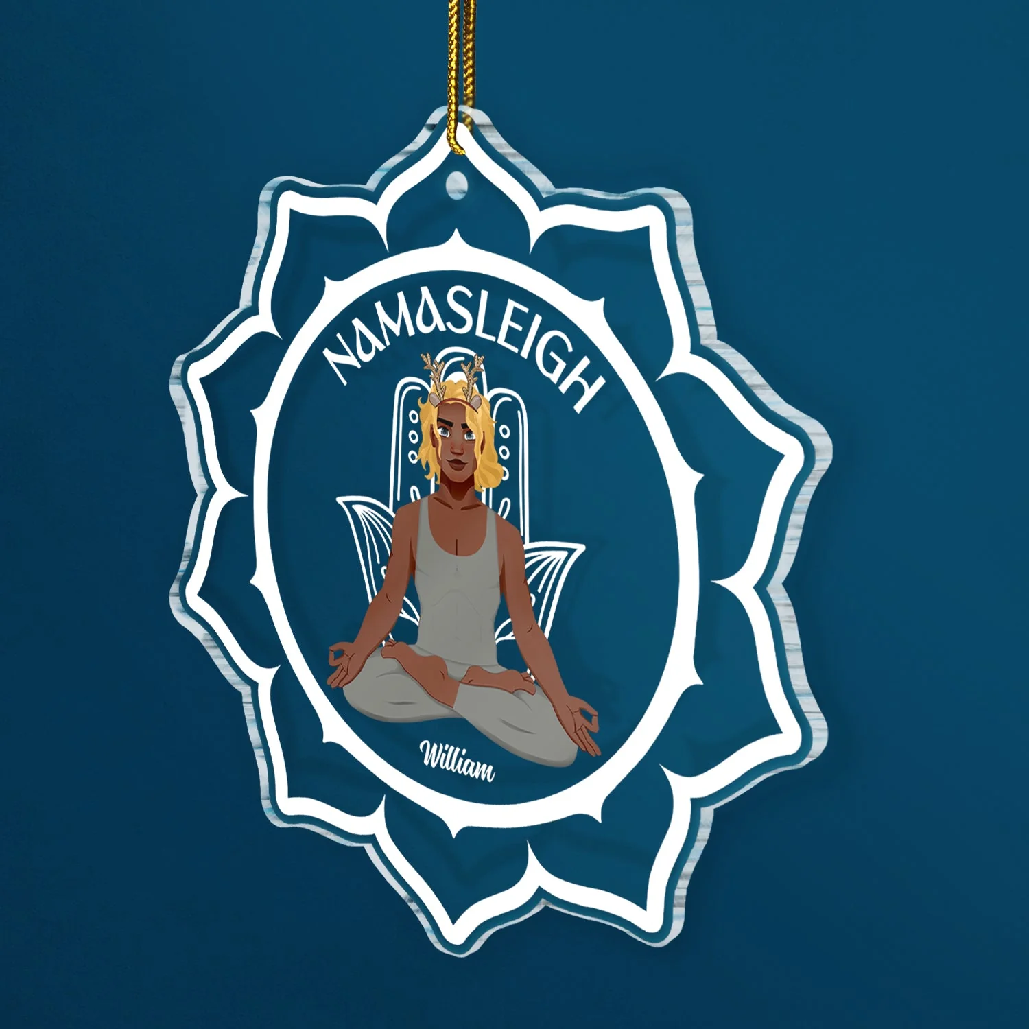 Namasleigh - Christmas Gift For Yoga Lovers - Personalized Custom Shaped Acrylic Ornament - Image 2