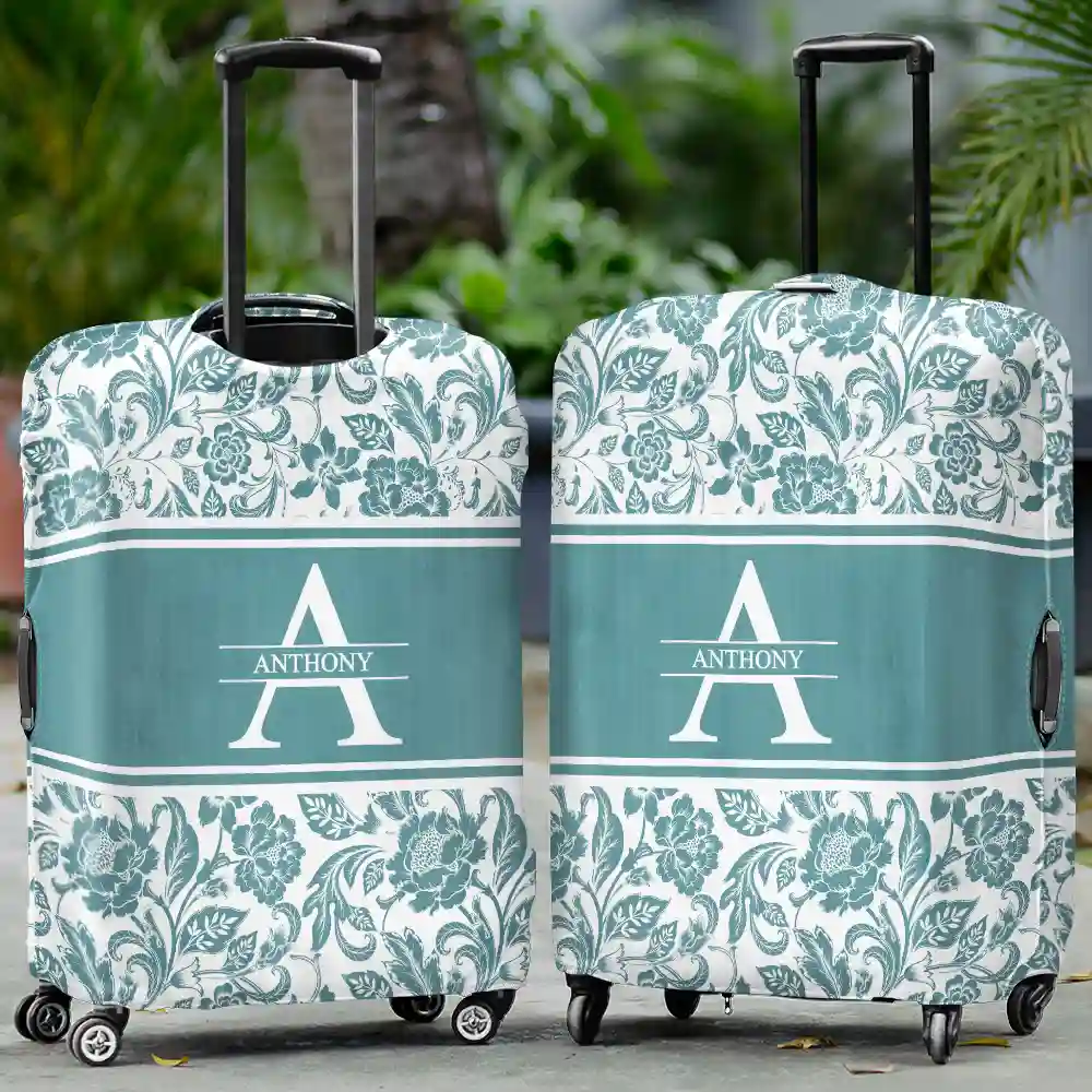Name Floral Pattern - Personalized Luggage Cover - Image 2