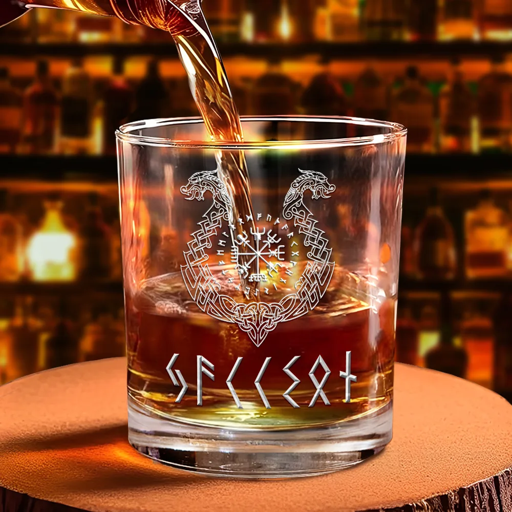 Name In Viking Runes - Personalized Whiskey Glass - Image 4