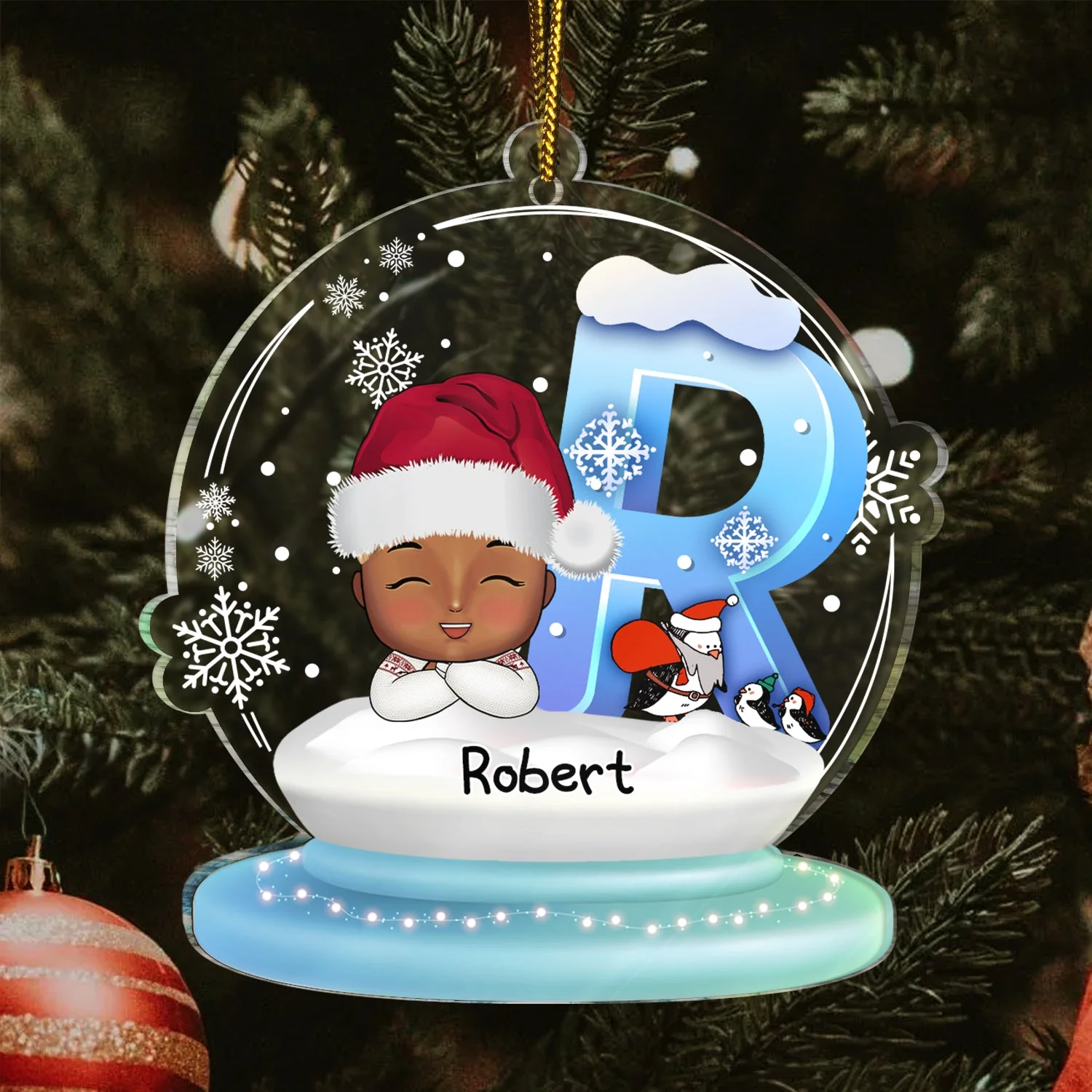 Name Letter Chibi Kid, Baby - Christmas, Lovely Gift For Family, Parents, Grandparents - Personalized Custom Shaped Acrylic Ornament - Image 3
