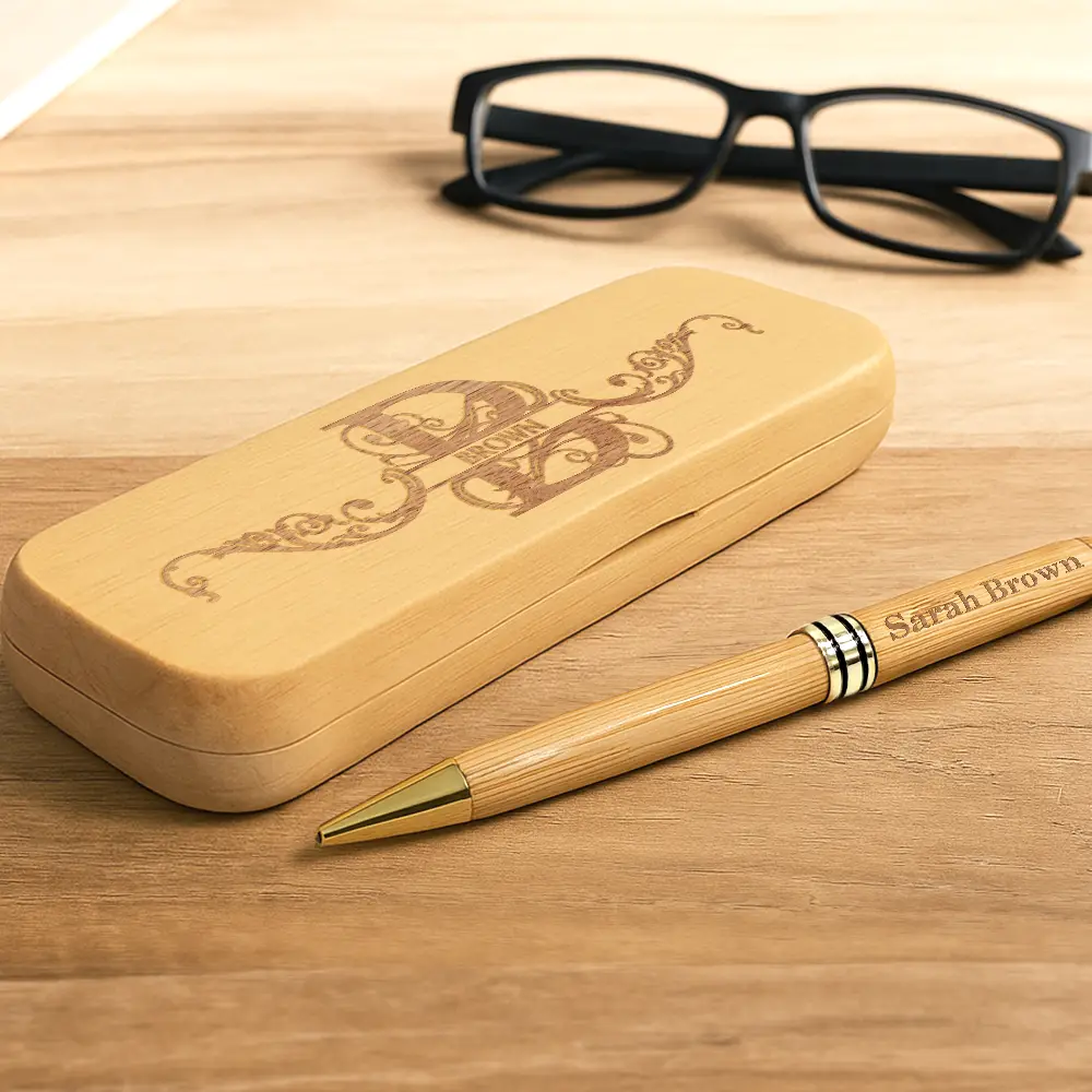 Name Monogram - Personalized Wooden Pen Set - Image 2