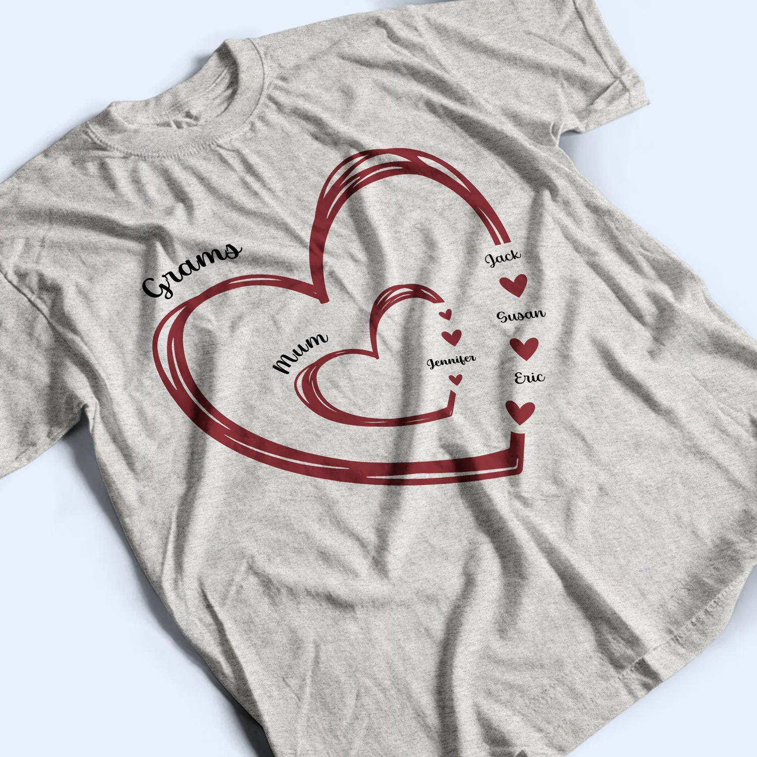 Nana Mama Little Hearts - Birthday, Loving Gift For Mom, Grandma - Personalized T Shirt - Image 3