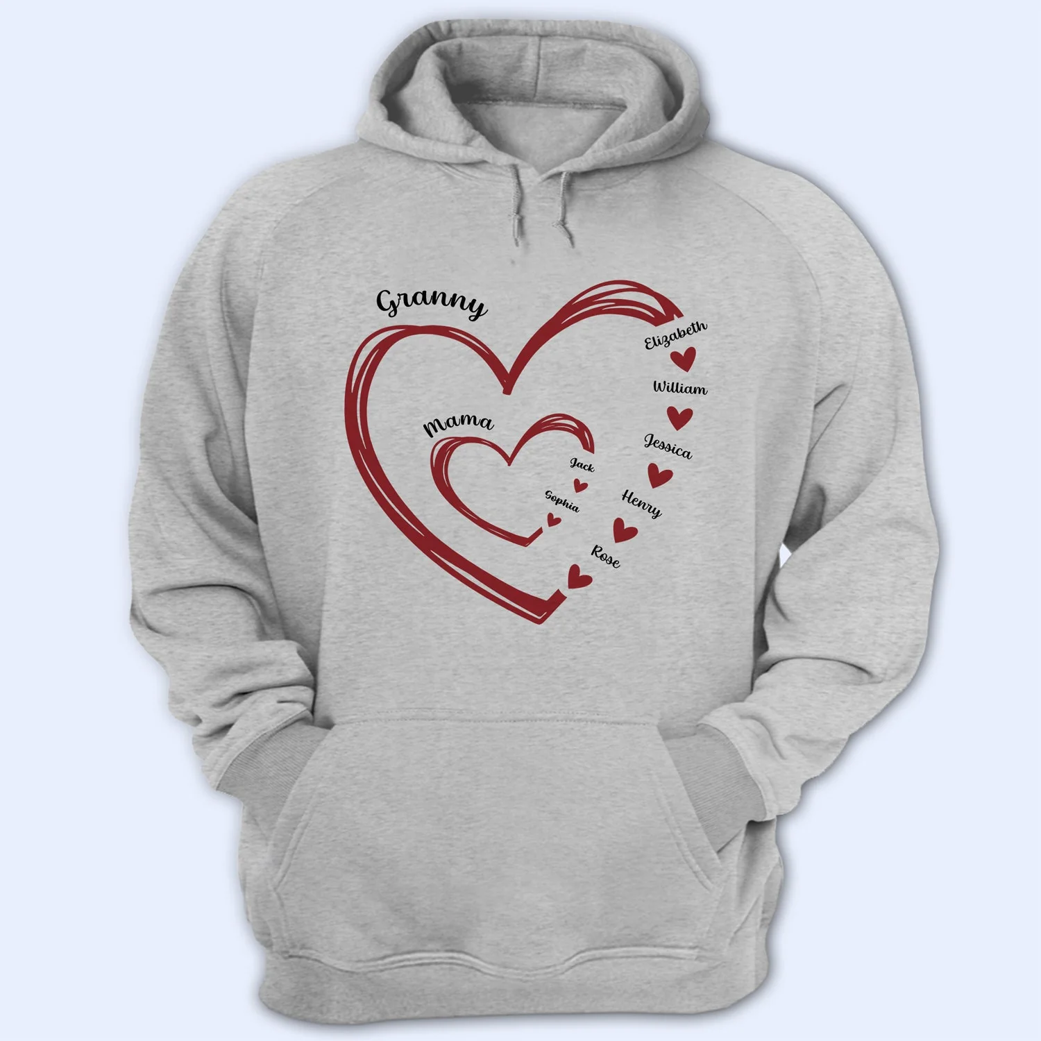 Nana Mama Little Hearts - Birthday, Loving Gift For Mom, Grandma - Personalized T Shirt - Image 4