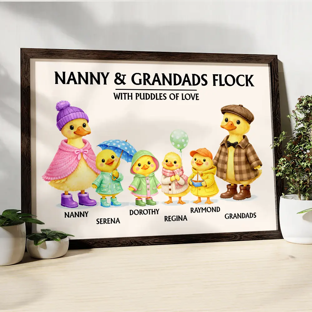 Nanny's Flock With Puddles Of Love - Personalized Poster - Image 4